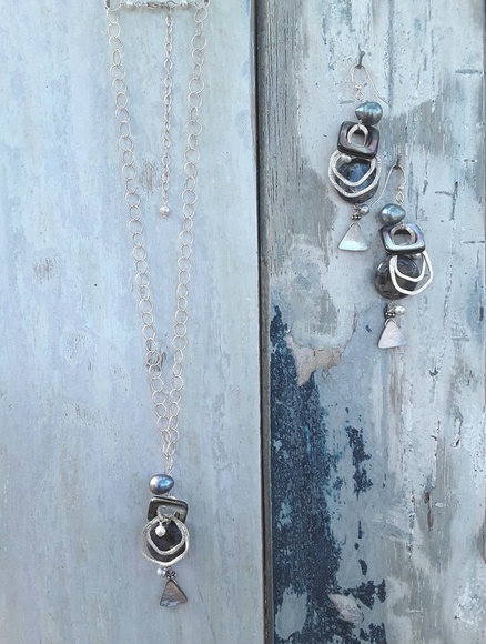 Jewelry - Sterling and semi precious stone necklace set